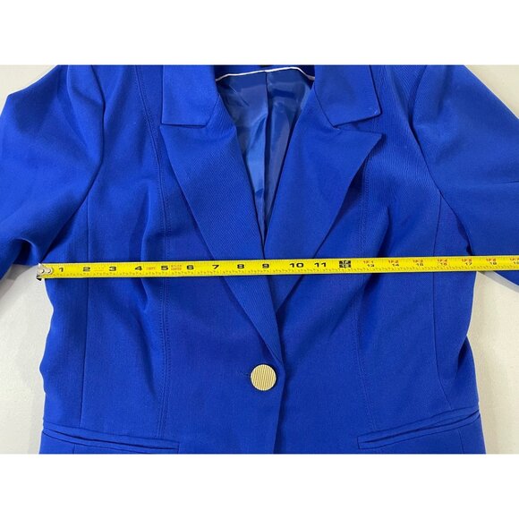 XOXO Women’s Royal Blue Suit Set Blazer XL Pants 12 Work Office - Picture 14 of 16